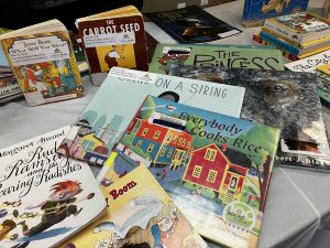 Literacy Now books at a book distribution