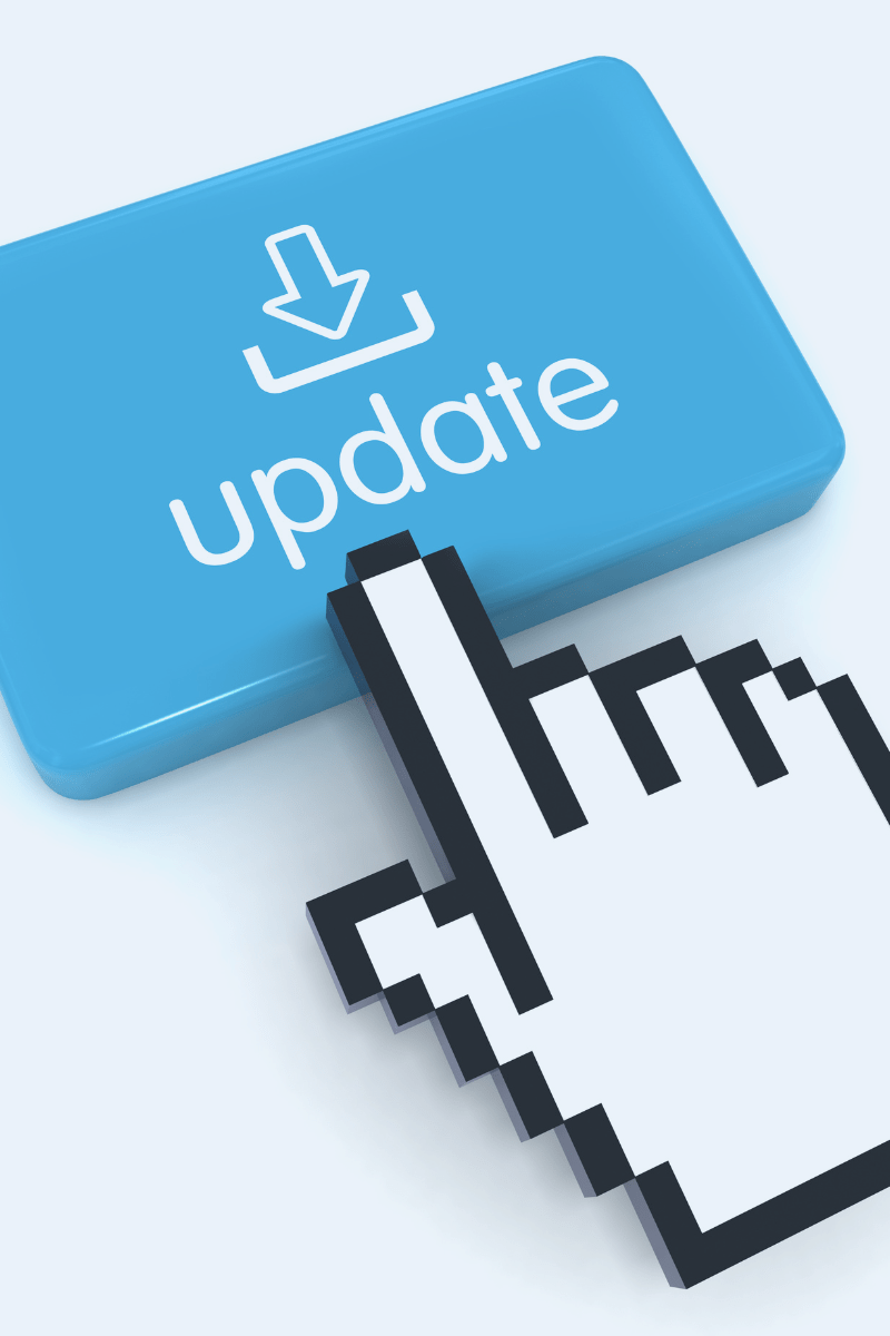 A button with Update wrote on it